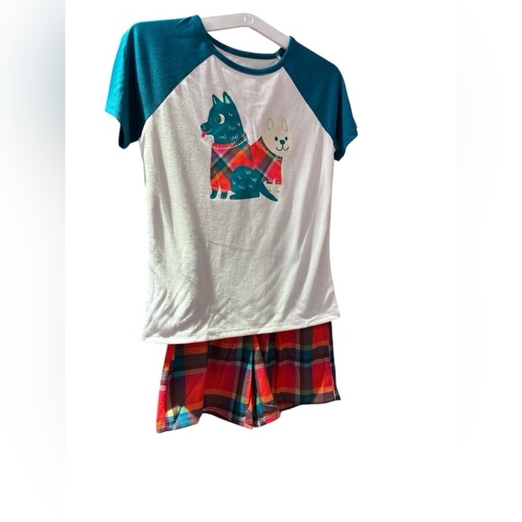 Cat & Jack Other - Cat & Jack Kids Pajama Set with Dog Print - Teal and Multicolor